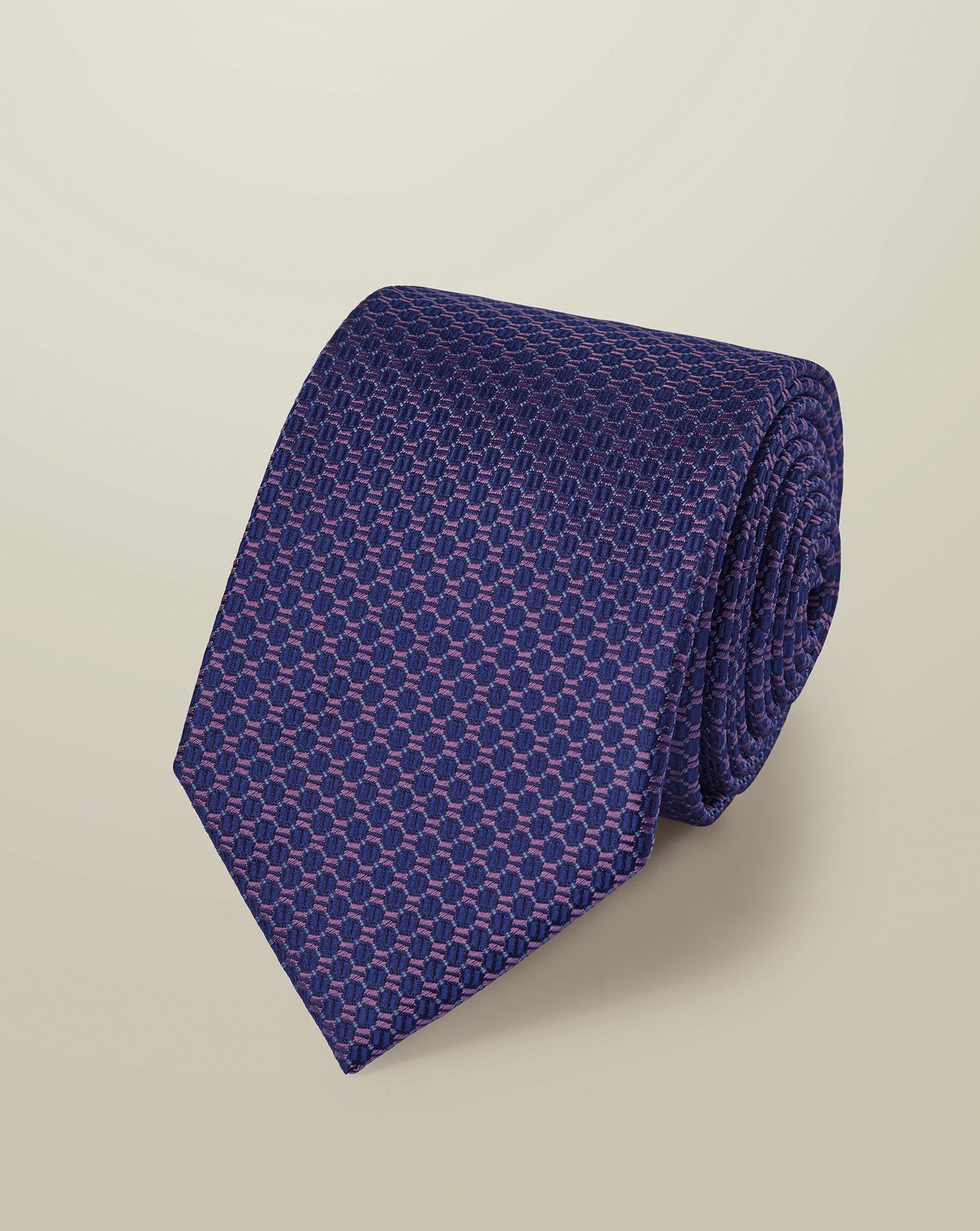 Silk Patterned Tie Blue Pink