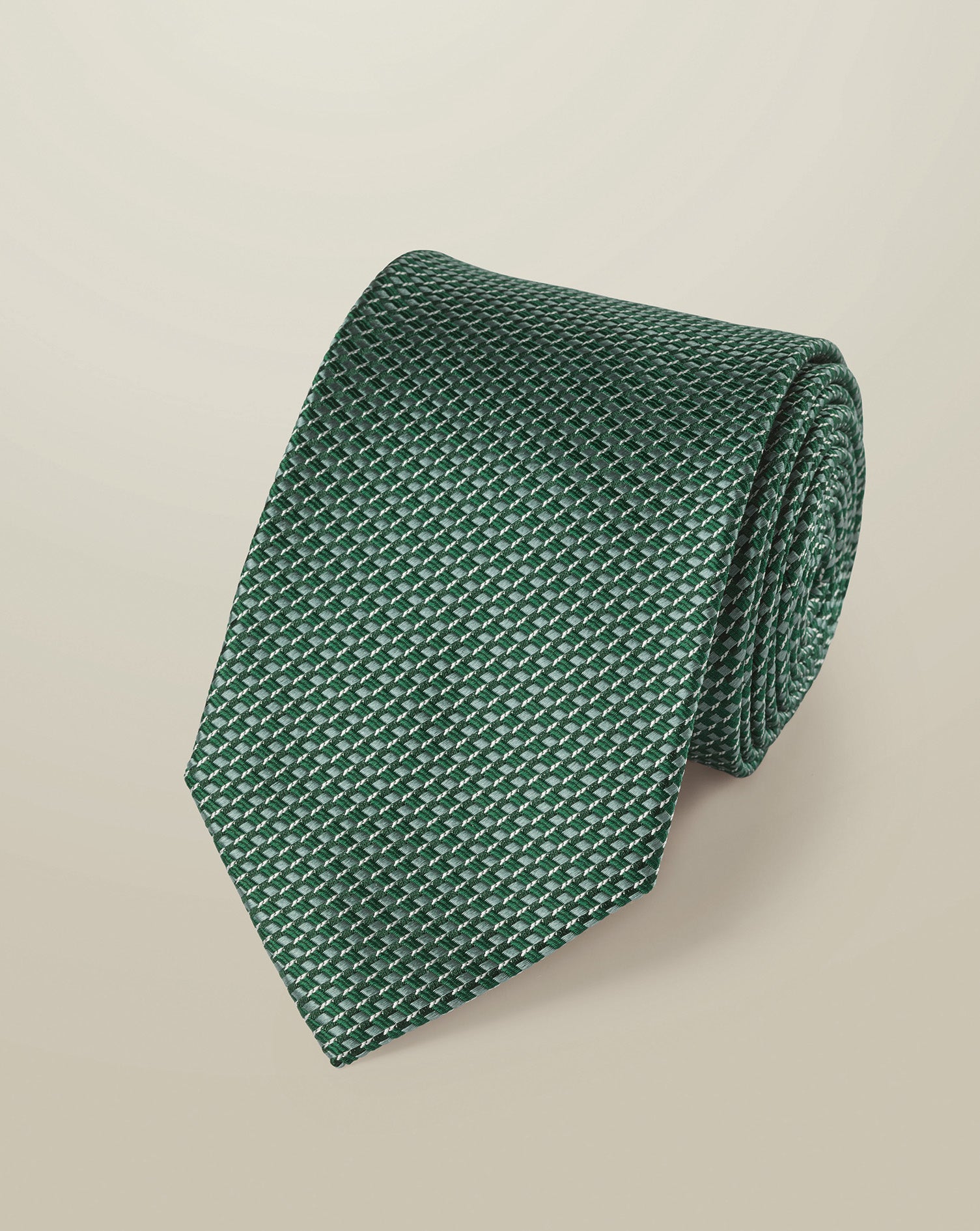 Silk Patterned Tie Green