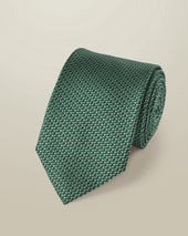 Silk Patterned Tie - Green