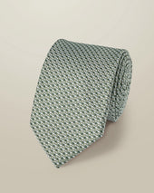 Silk Patterned Tie - Light Green