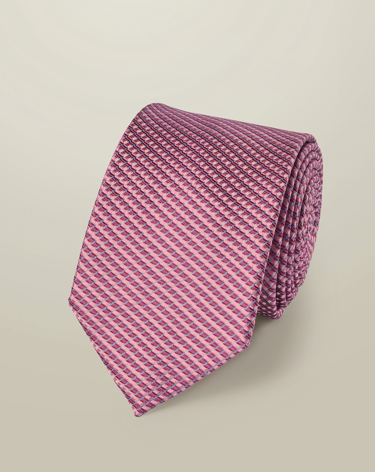 Silk Patterned Tie Pink
