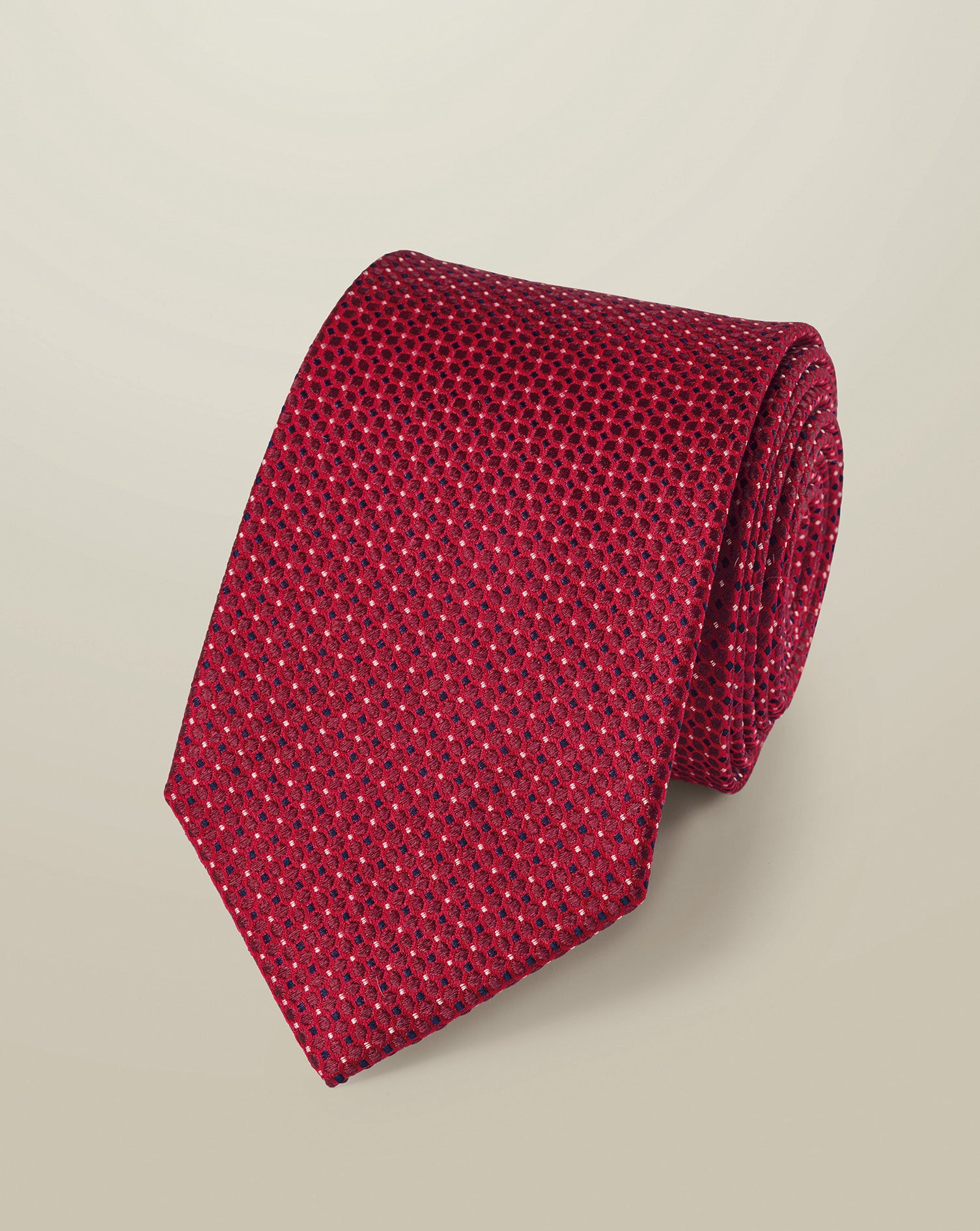 Silk Patterned Tie Red