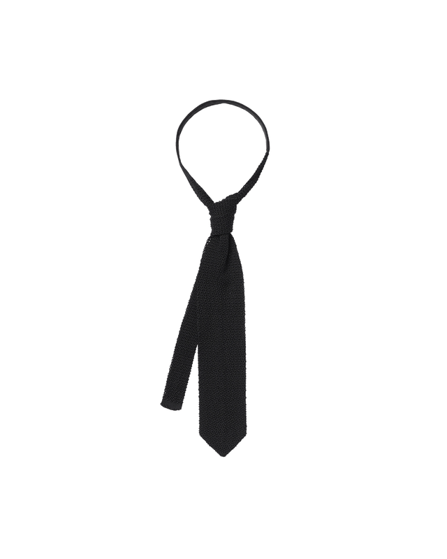 Black Silk Knit Tie