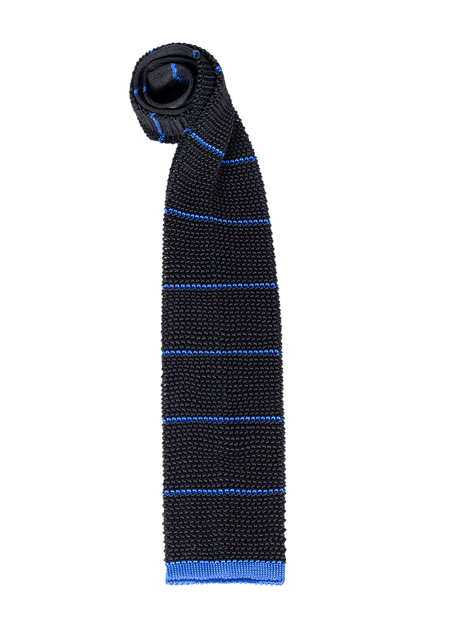 Navy & Azure Stripe Silk Tie