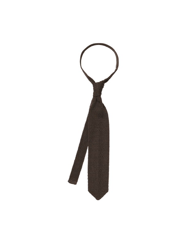 Chocolate Silk Knit Tie