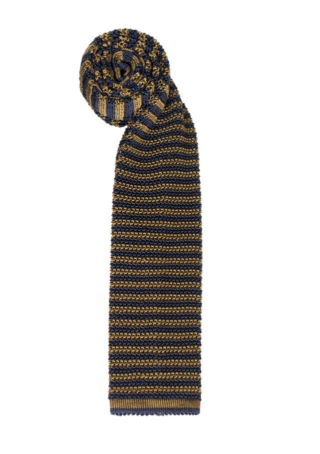 Yellow & Blue Micro Stripe Silk Tie