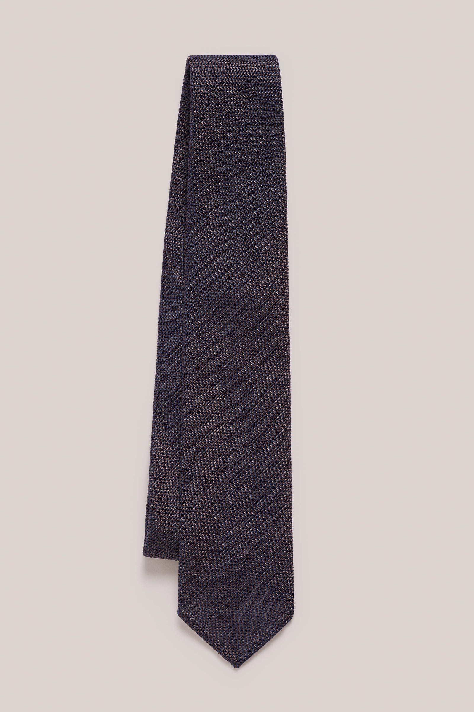 Tie Silk Grenadine Brown Two Tone Cloth