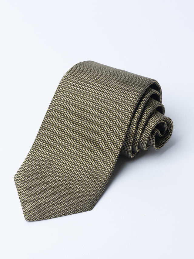 Yellow Cundey weave tie