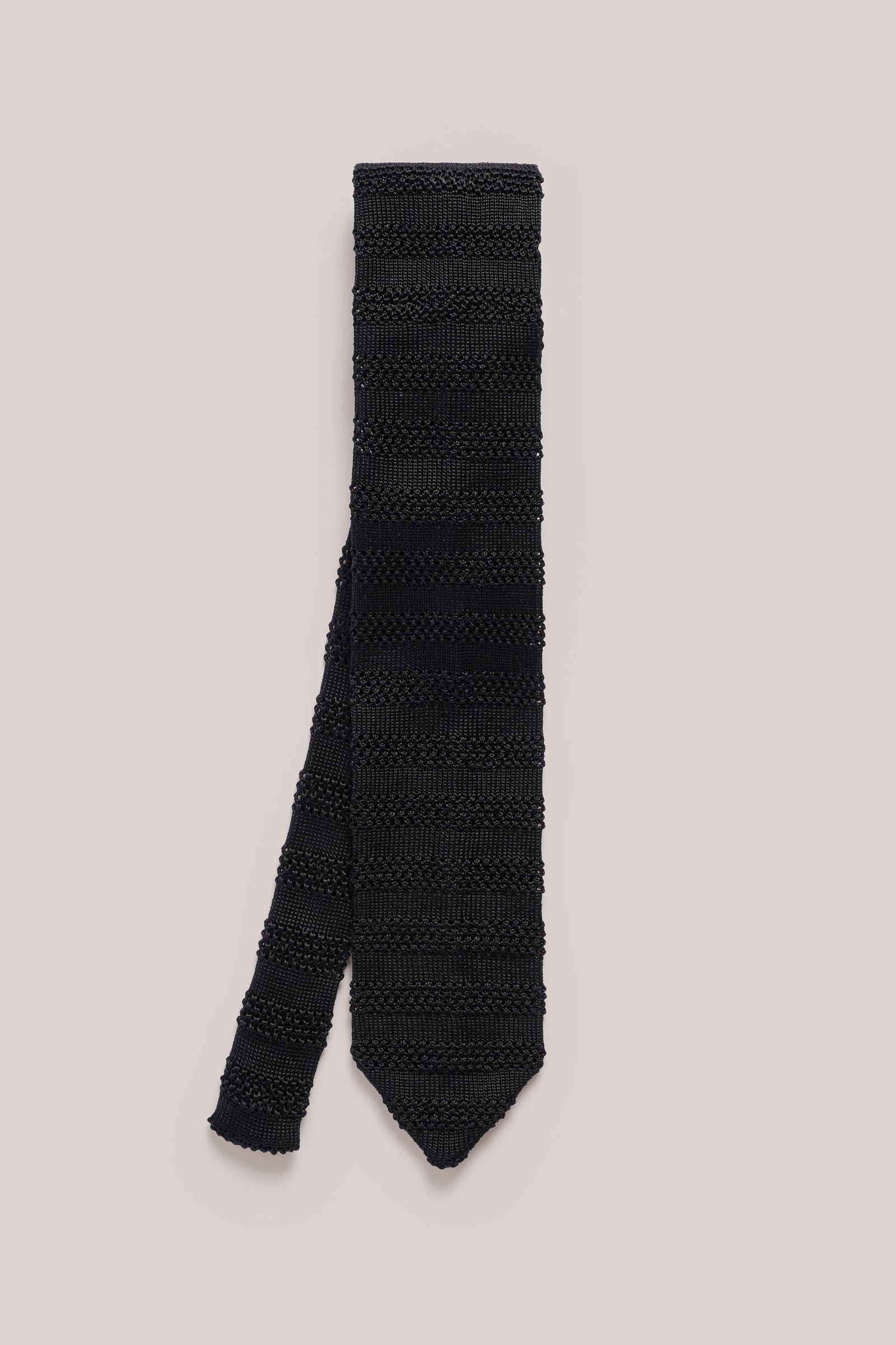 Knitted Tie Silk Self Stripe