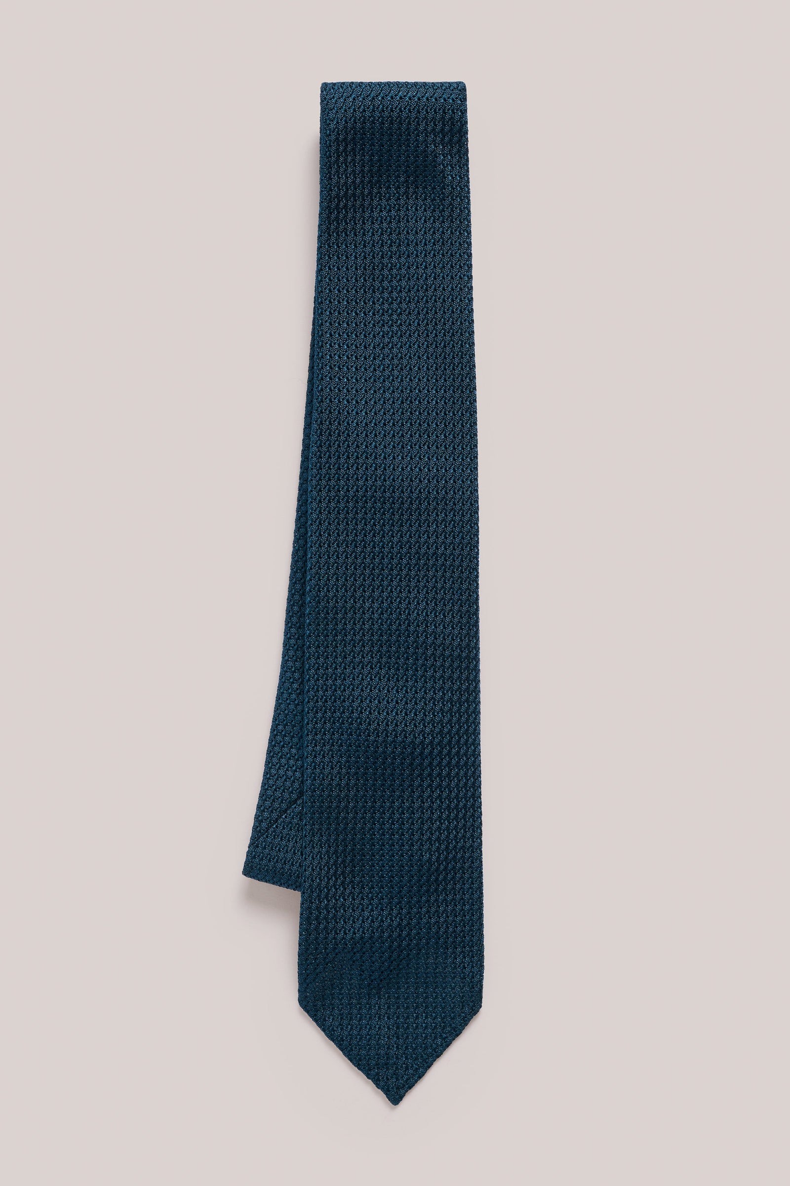 Tie Silk Grenadine Marine Aqua