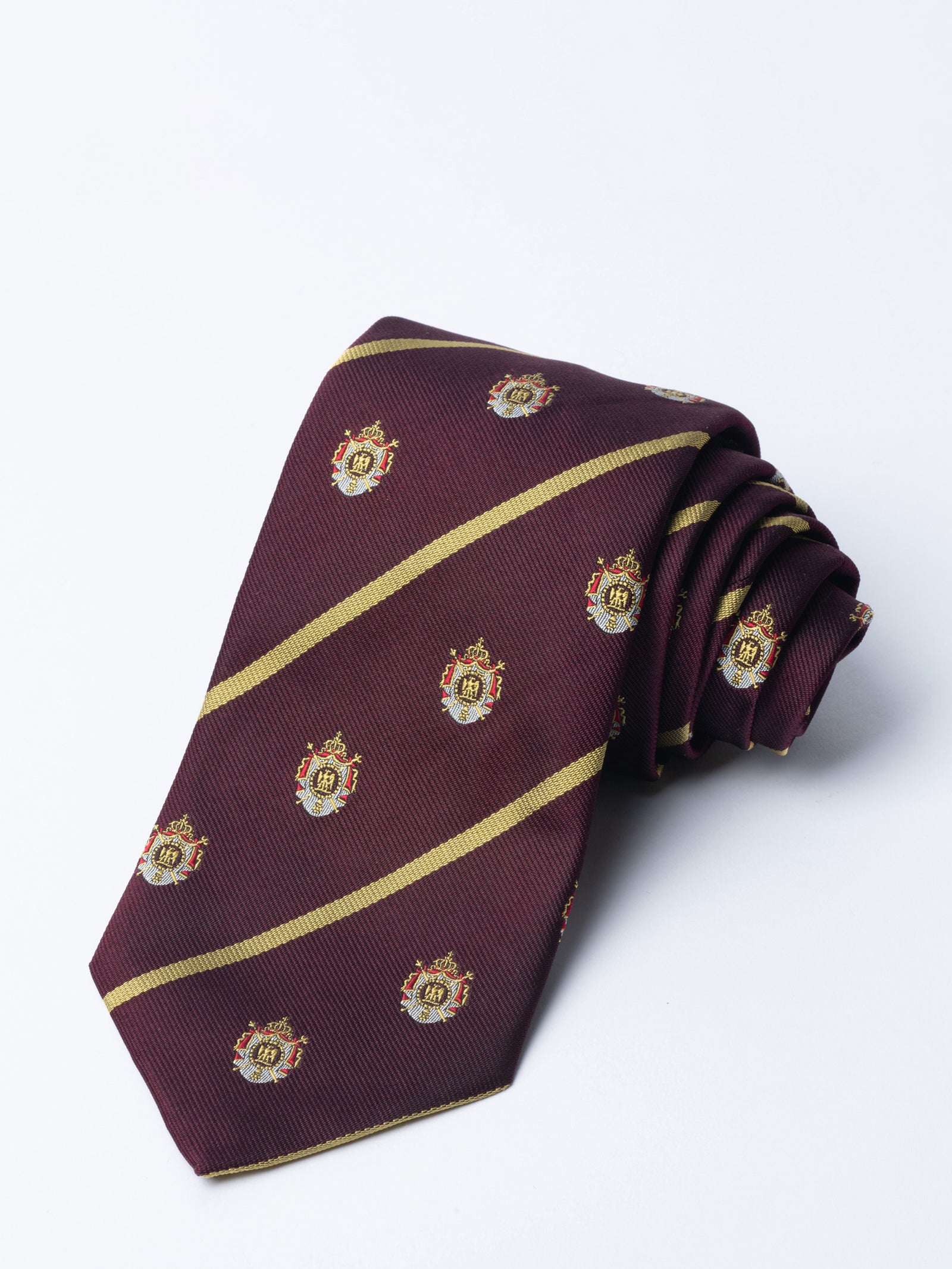 Burgundy Napoleonic Crested Tie