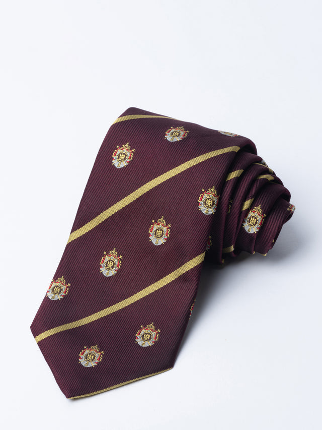 Burgundy Napoleonic Crested Tie