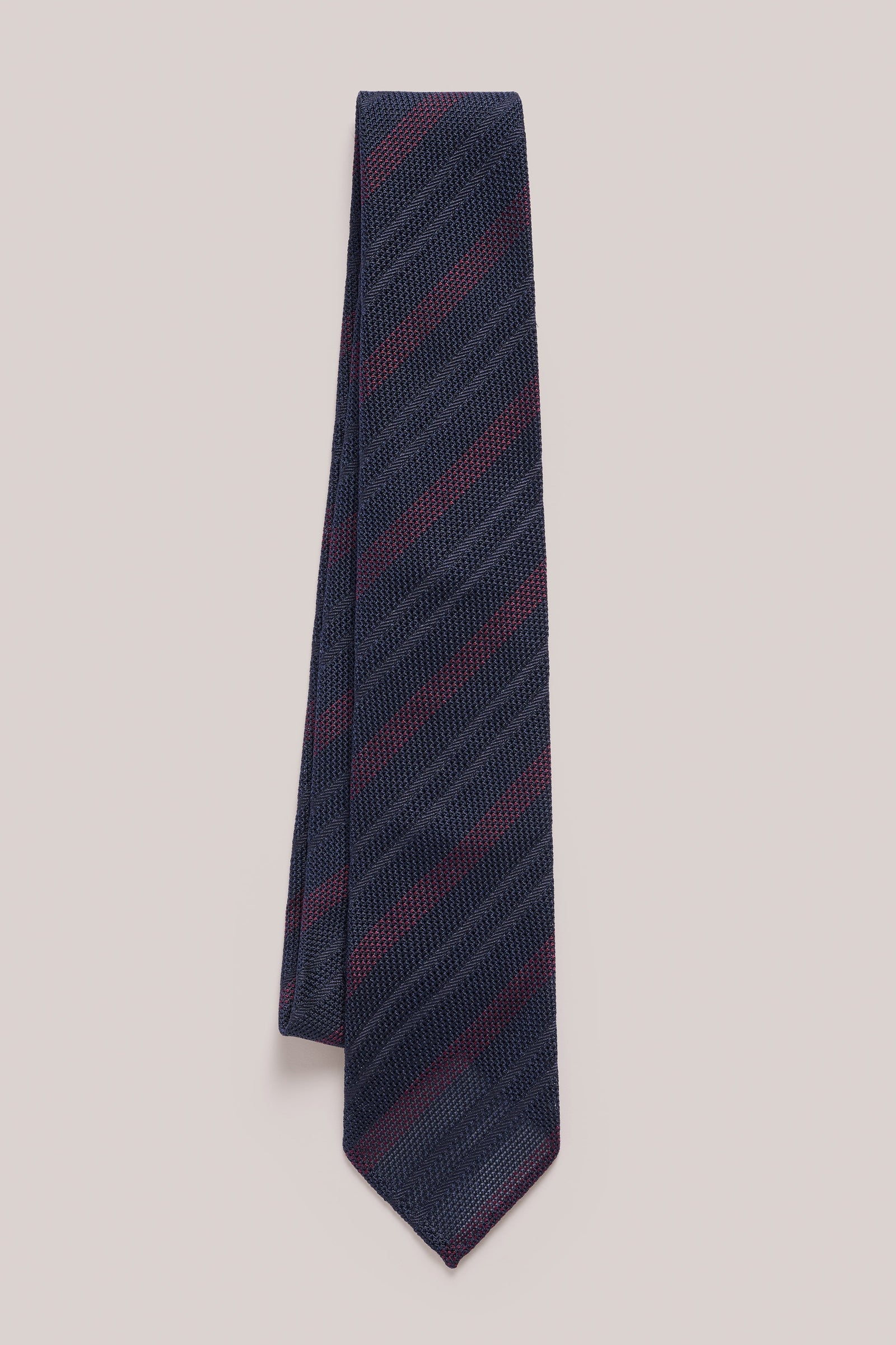 Tie Silk Blue Burgundy Stripe