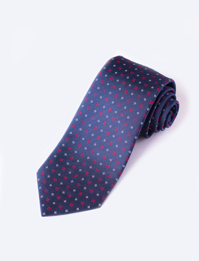 Red on navy Asquith tie