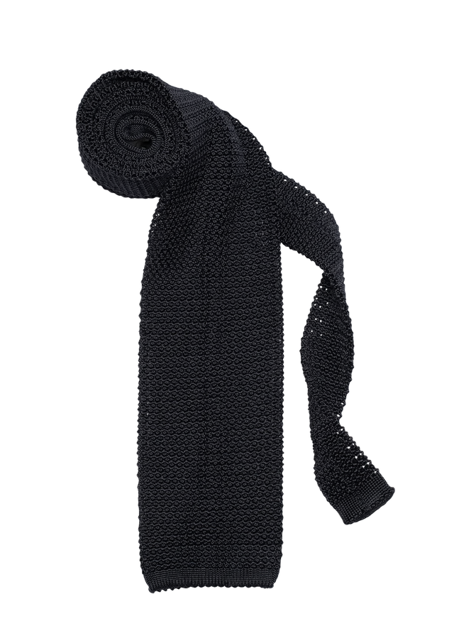 Charcoal Silk Maglia Tie