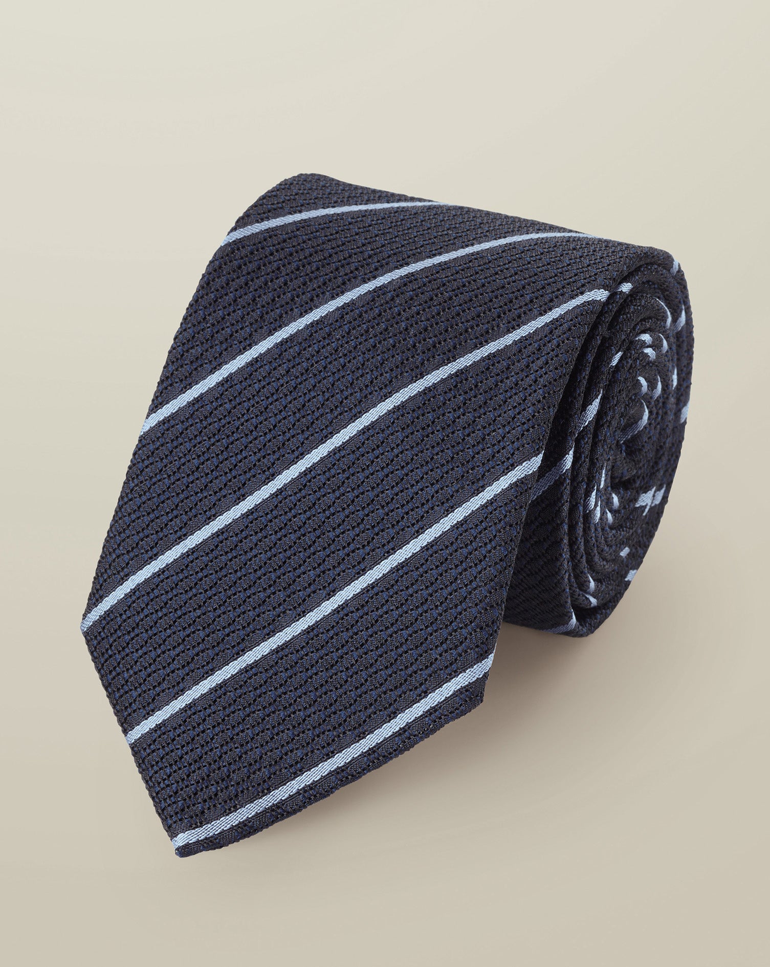 Silk Grenadine Stripe Tie Sky Blue