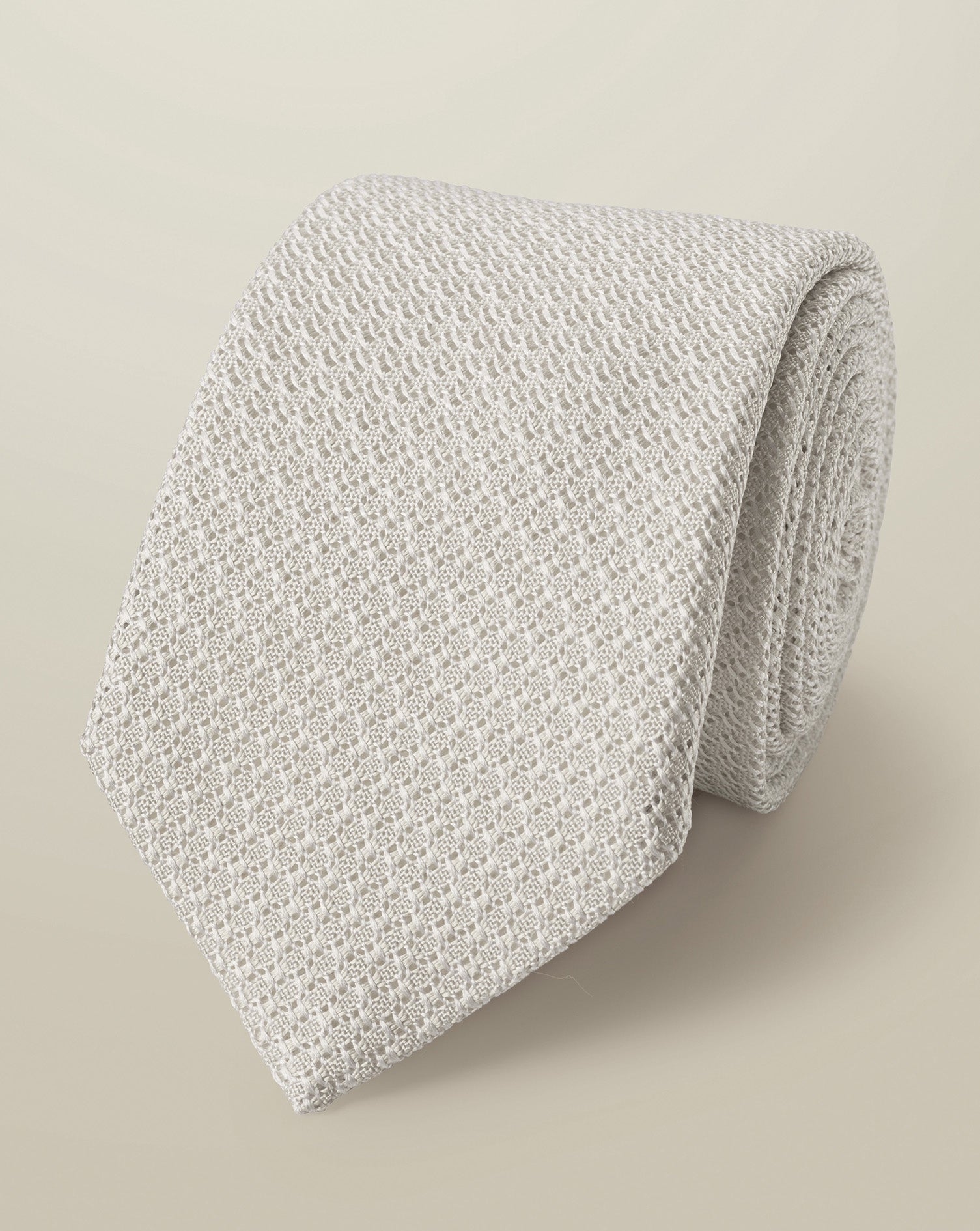 Silk Grenadine Italian Tie – Silver Grey