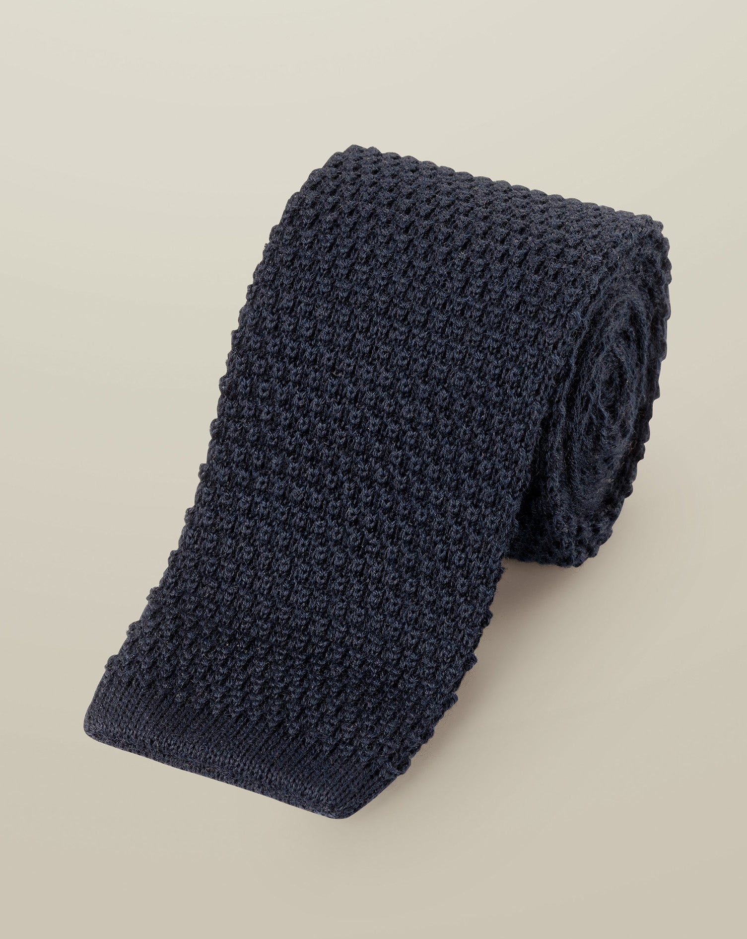 Knitted Wool Tie - Navy