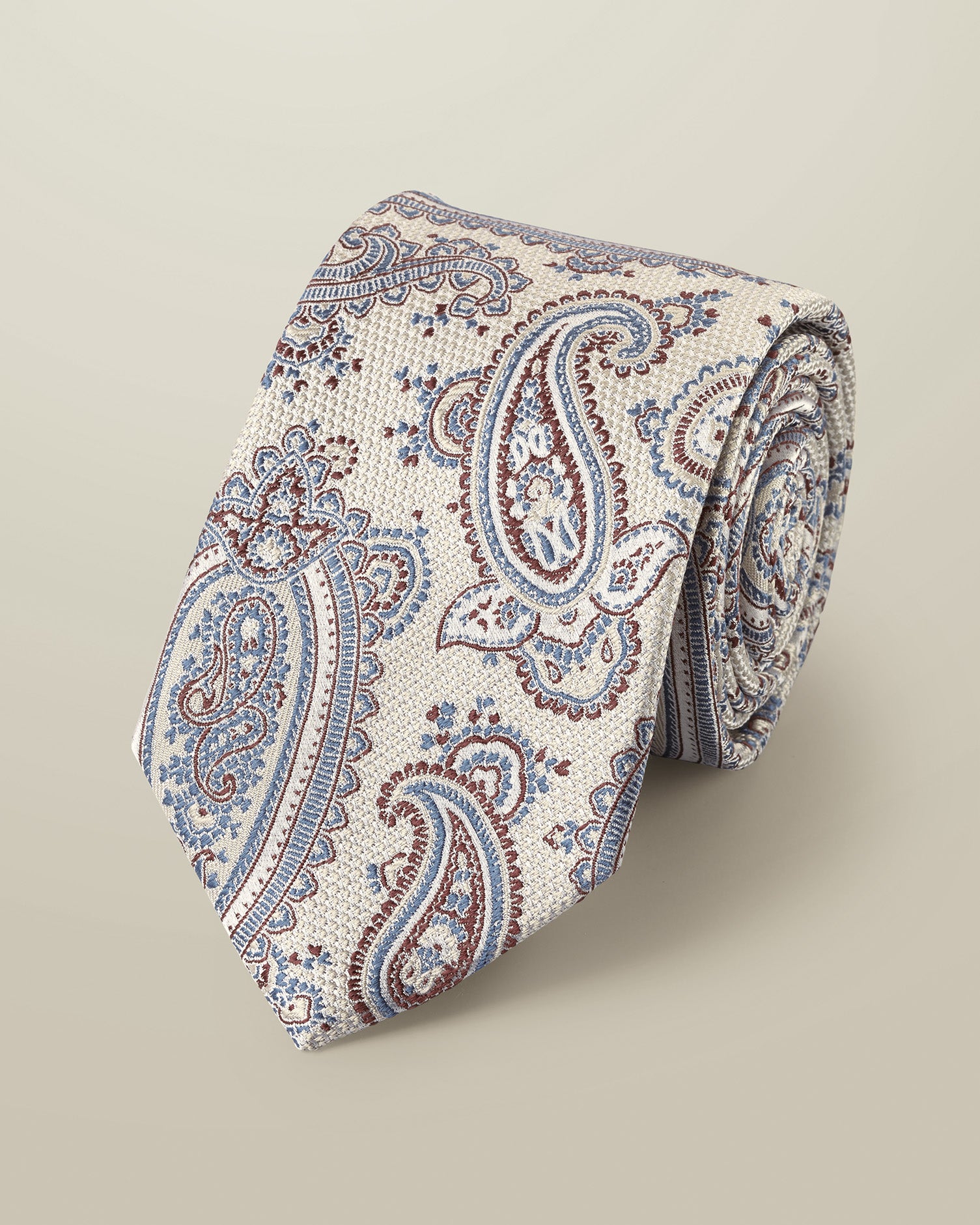 Silk Paisley Tie - Cream