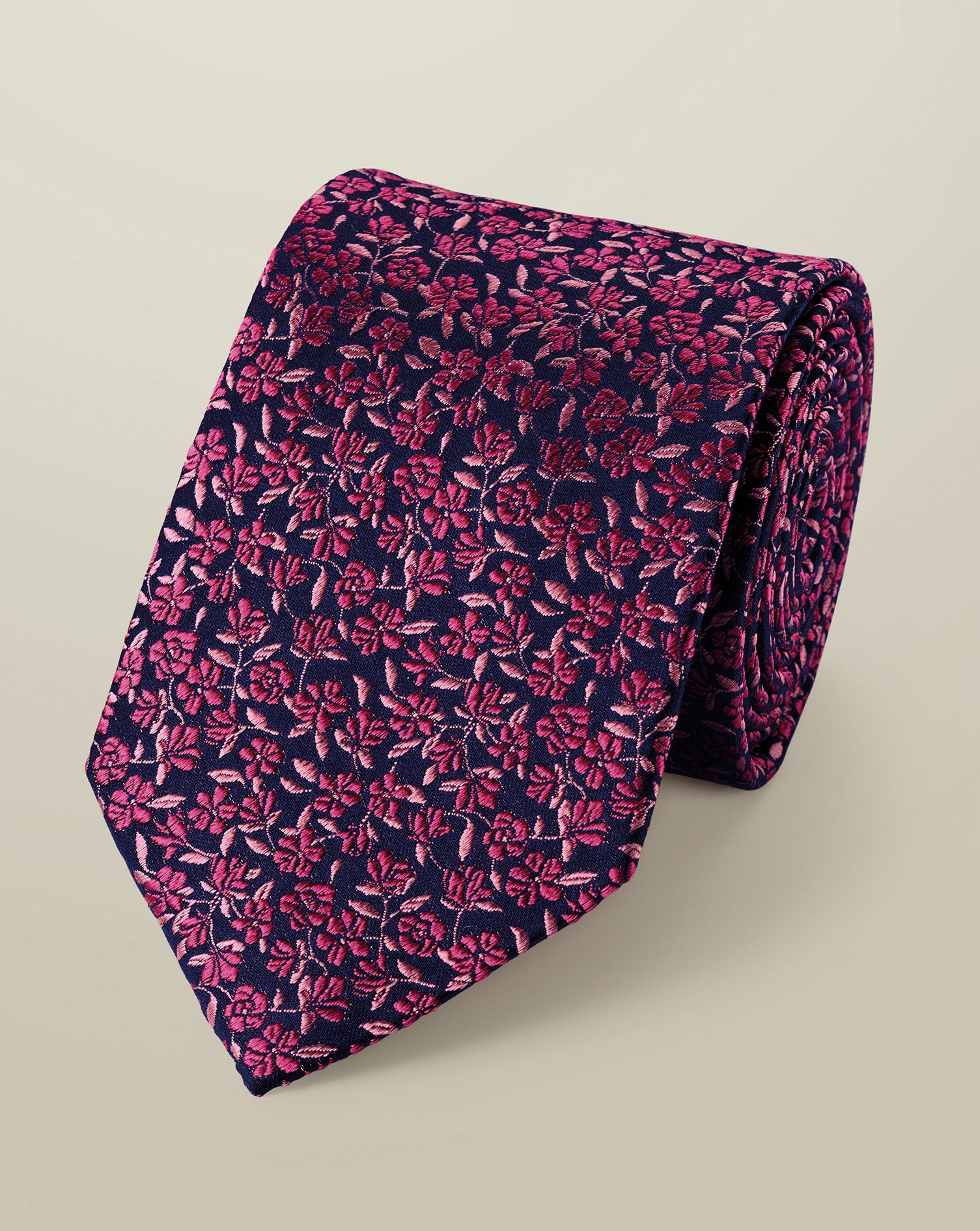 Silk Floral Tie Pink