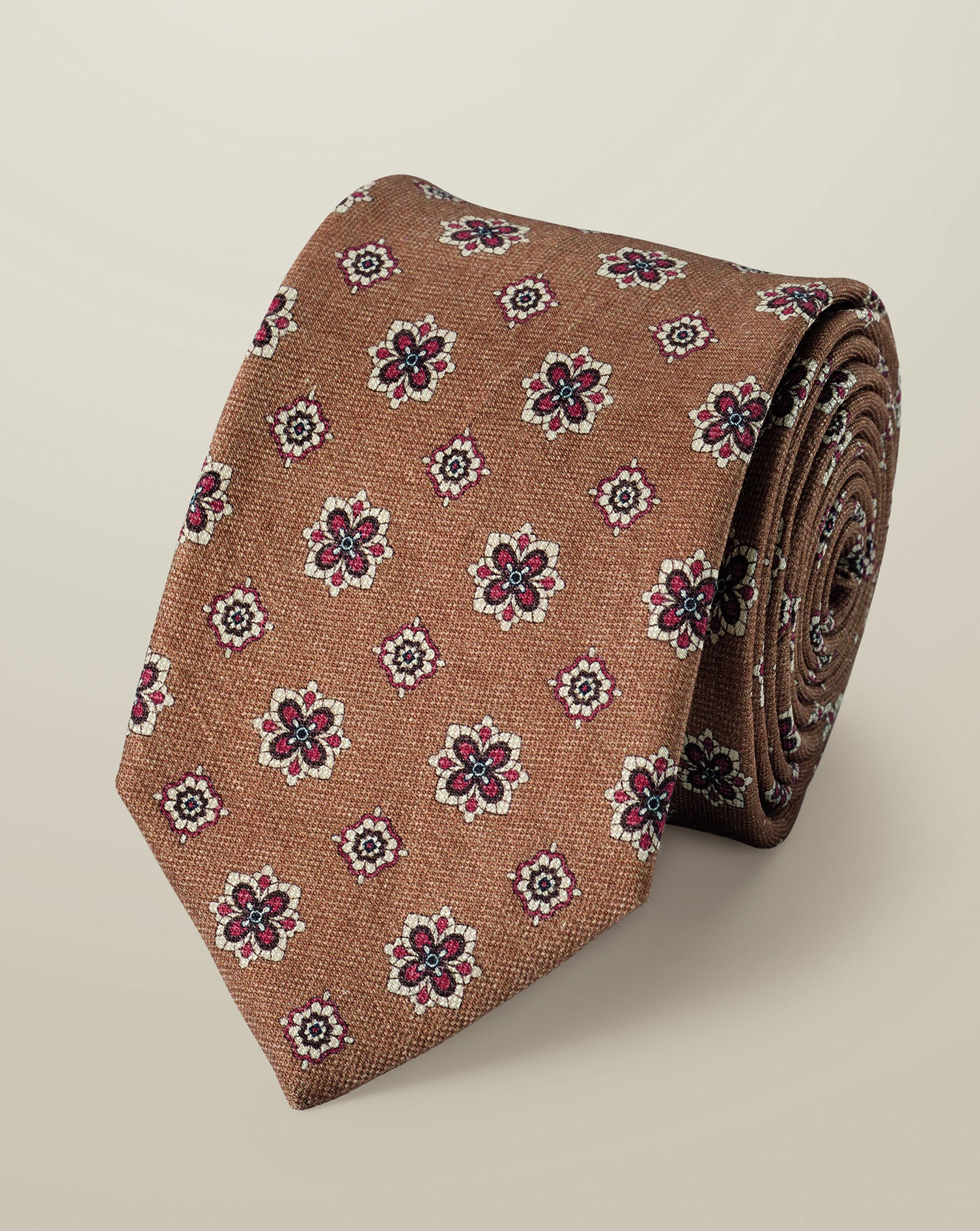 Linen Silk Tie - Camel