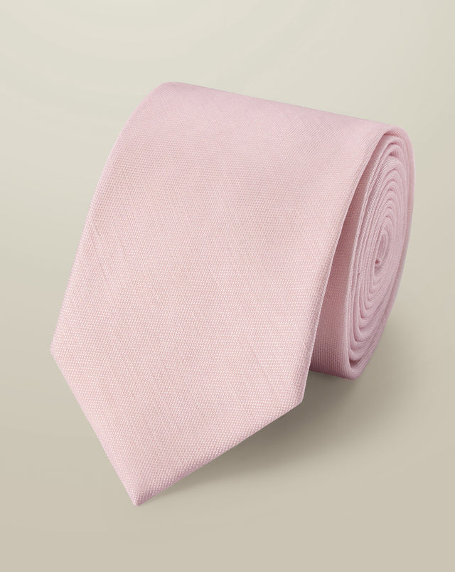 Linen Silk Tie - Light Pink