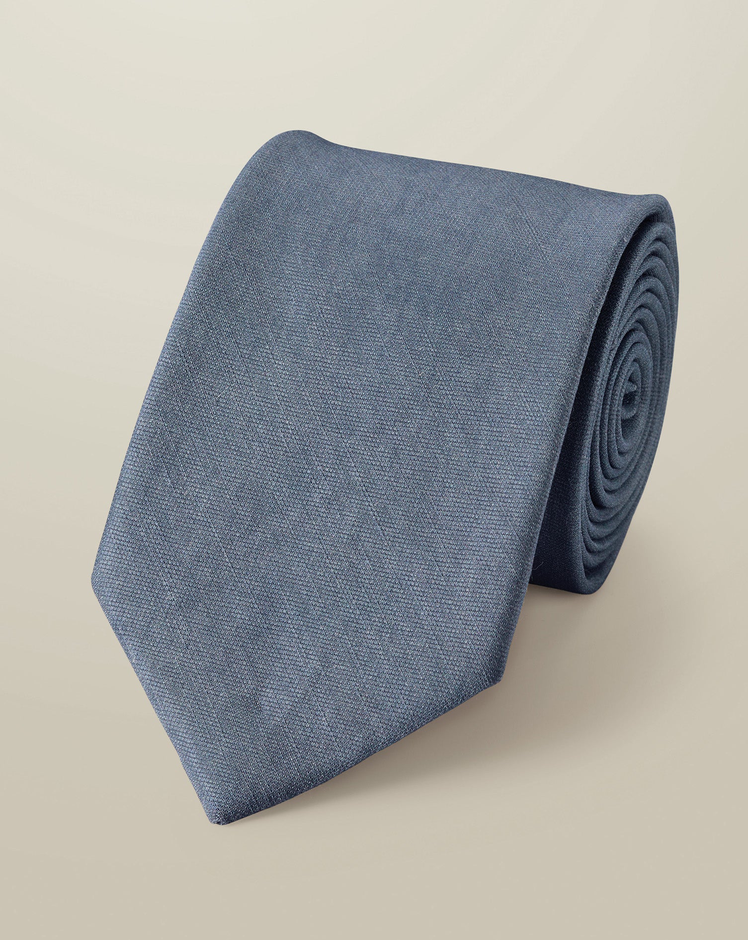 Linen Silk Tie – Steel Blue