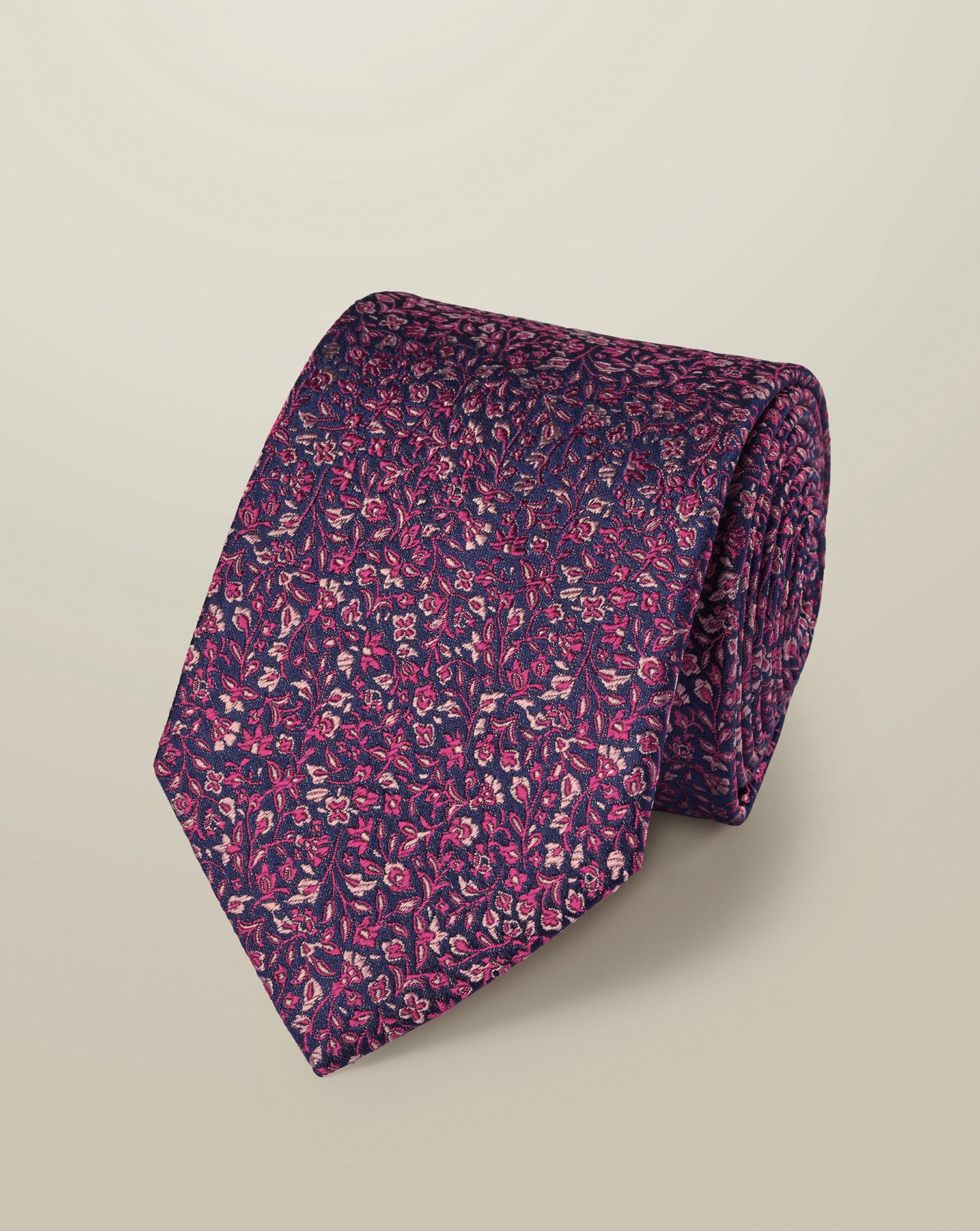 Silk Floral Tie Pink