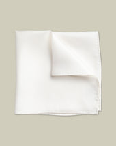 Silk Evening Pocket Square - White