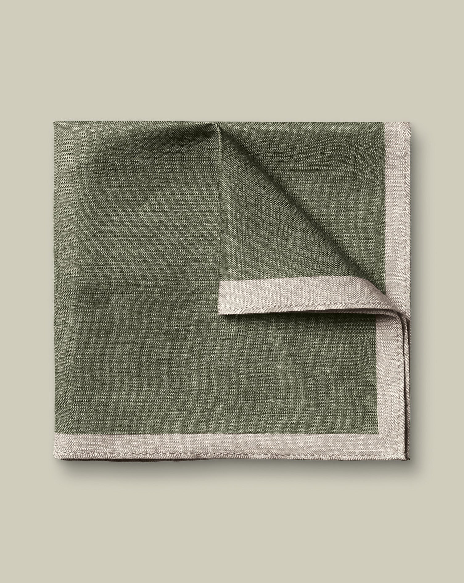 Silk Linen Pocket Square Green