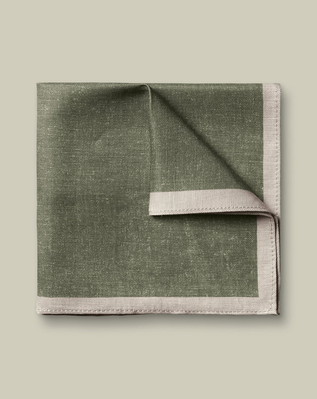 Silk Linen Pocket Square - Sage Green
