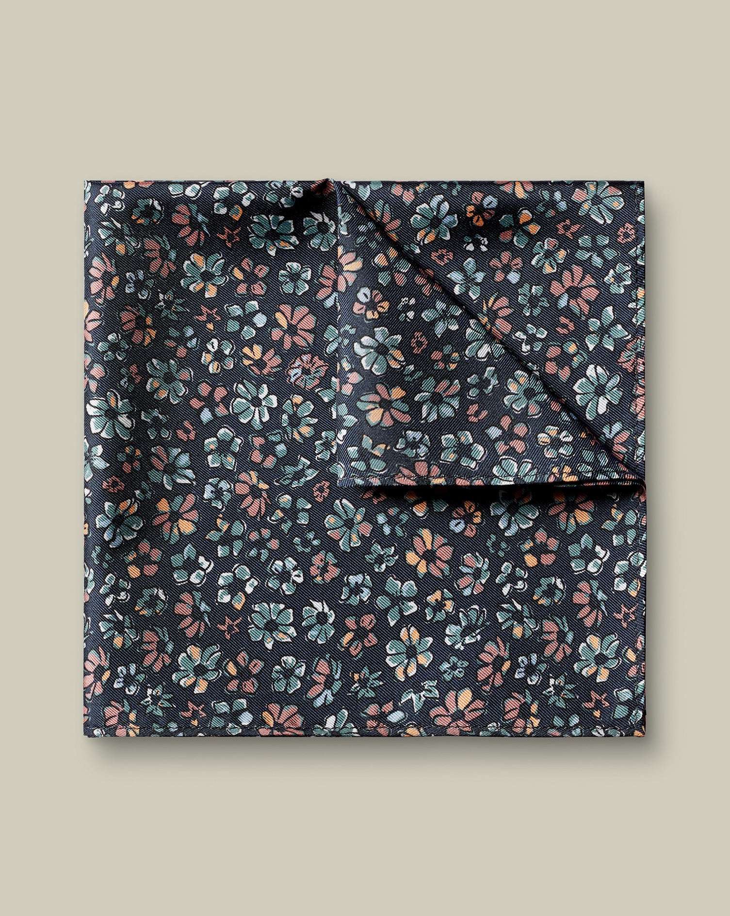 Silk Floral Print Pocket Square