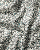 Silk Floral Print Pocket Square White