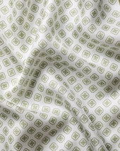 Silk Medallion Print Pocket Square Pear Green
