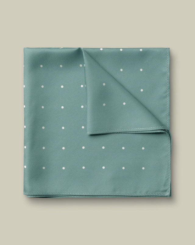 Silk Spot Pocket Square – Teal Green