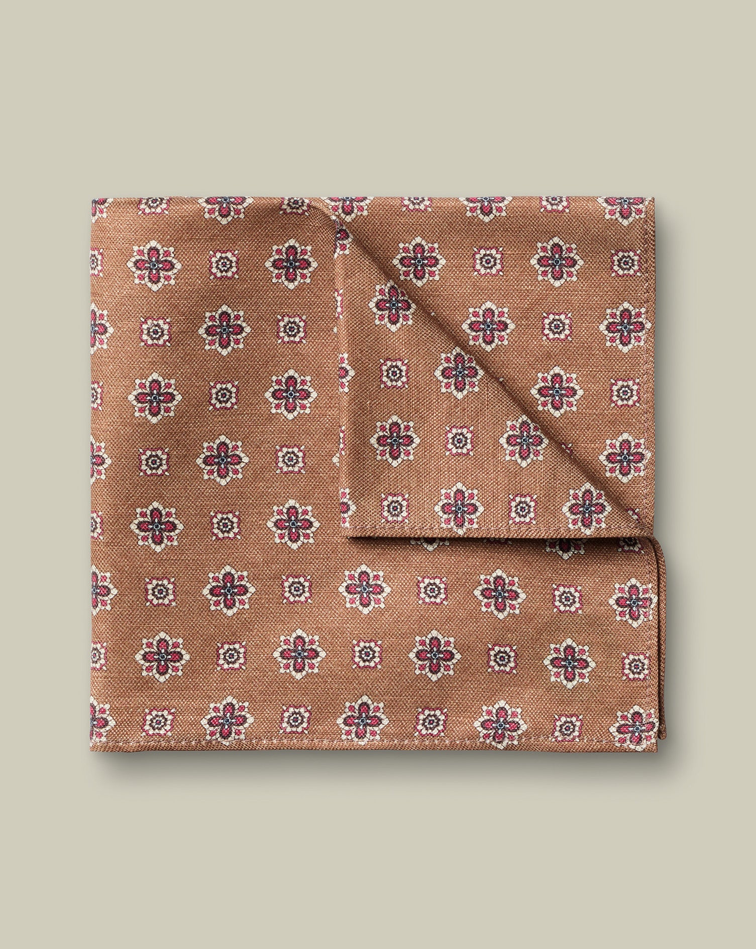 Linen Silk Geo Print Pocket Square