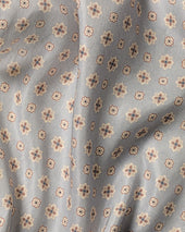 Linen Silk Geo Print Pocket Square Grey