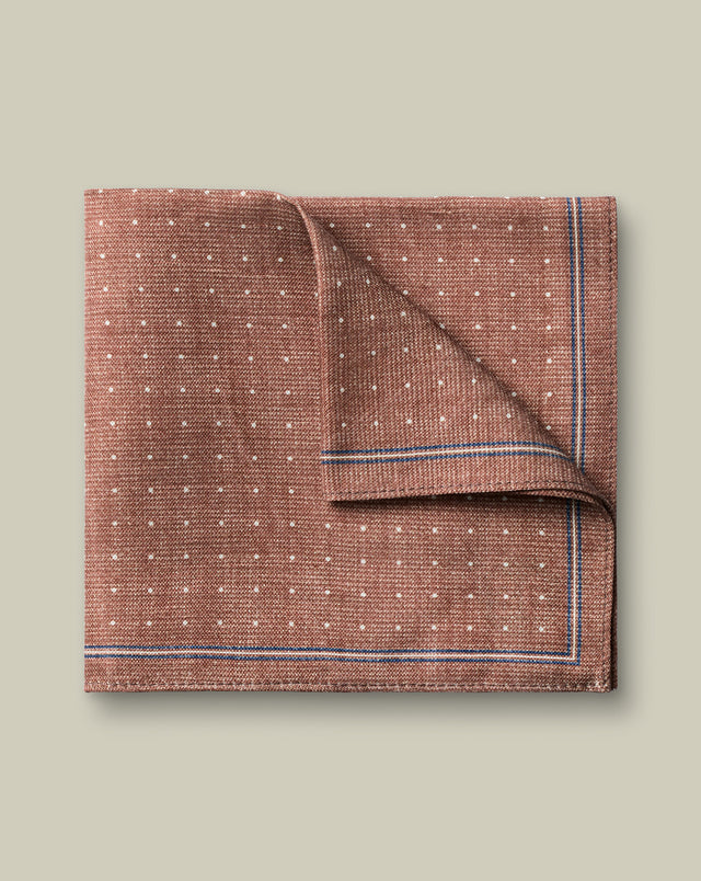 Linen Silk Spot Pocket Square – Camel