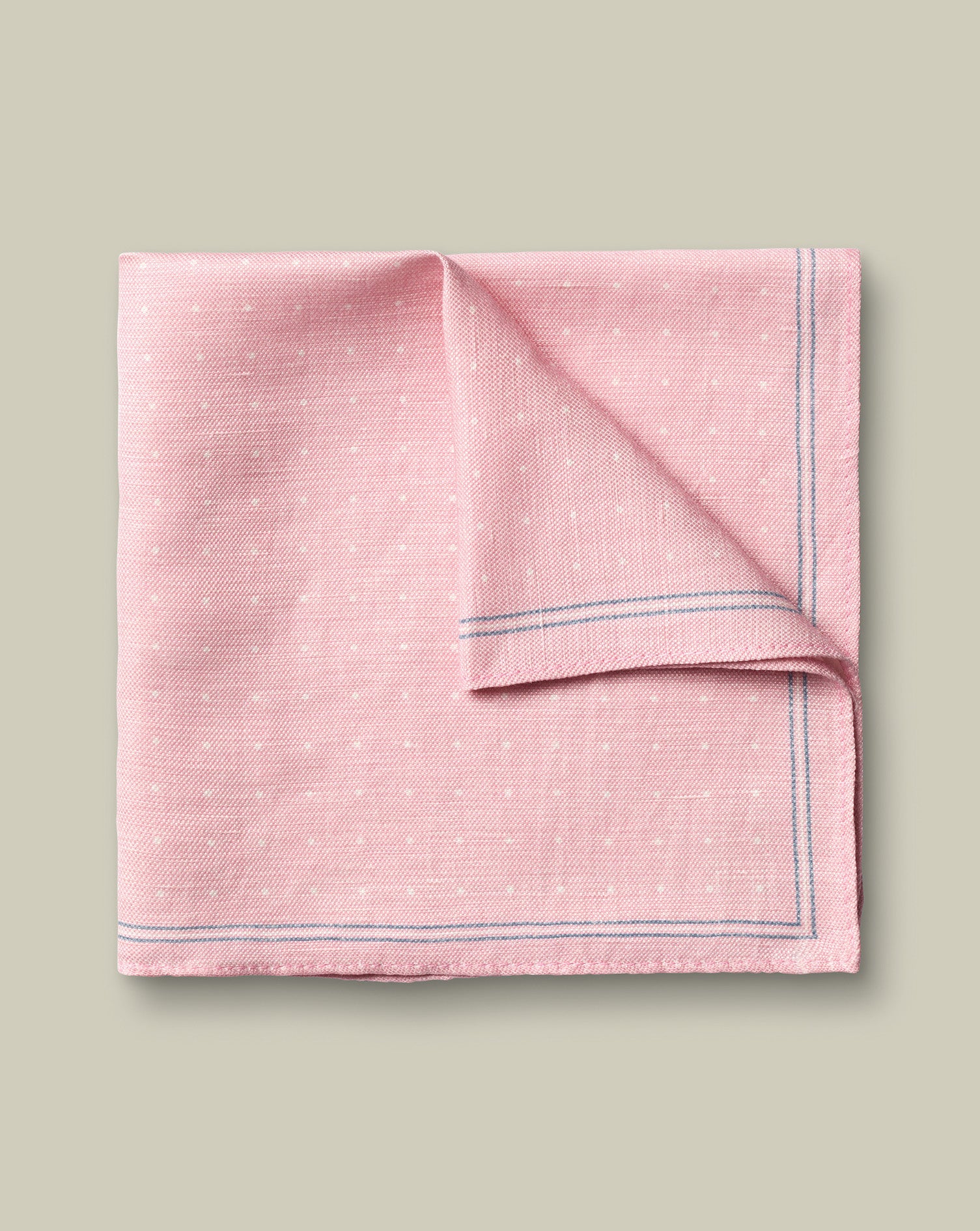 Linen Silk Spot Pocket Square Pink