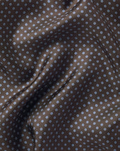 Silk Geo Print Pocket Square Brown
