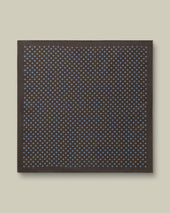 Silk Geo Print Pocket Square Brown