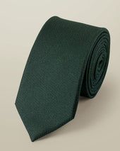 Silk Slim Tie - Dark Green