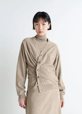 Relaxed Twisted Cardigan In Merino Blend