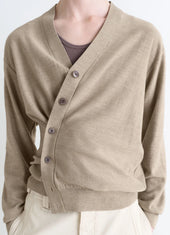 Relaxed Twisted Cardigan In Merino Blend
