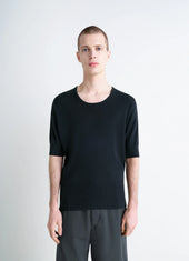 SHORT SLEEVES TOP IN FINE WOOL