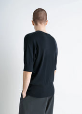 Short Sleeves Top In Fine Wool