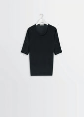 Short Sleeves Top In Fine Wool