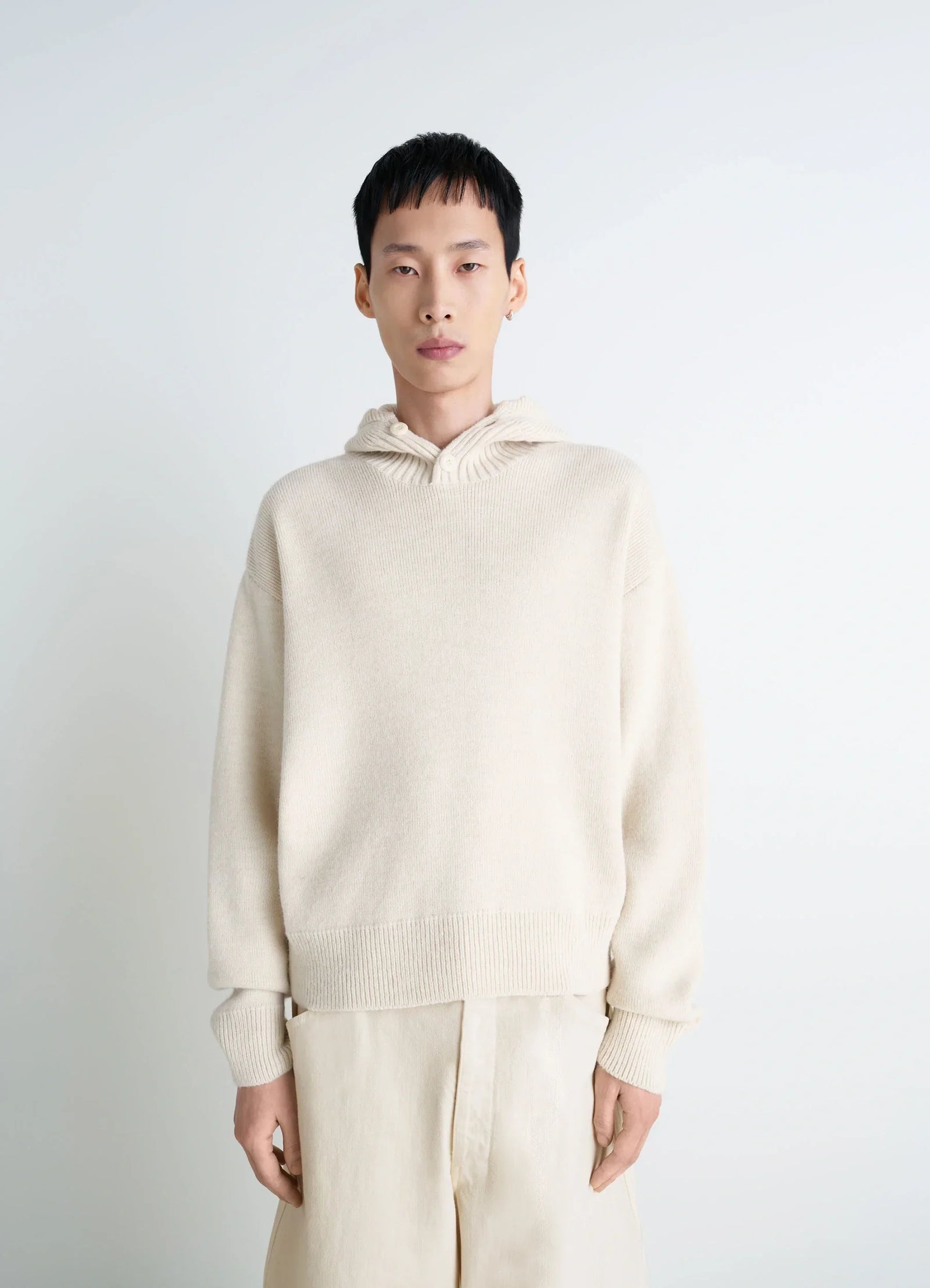 Hooded Sweater In Wool Alpaca