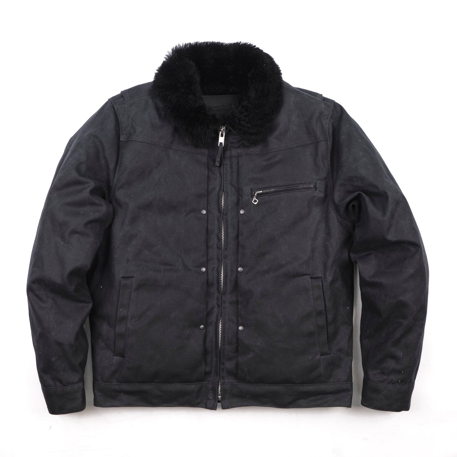 Rj 2 Waxed Canvas 20 Ounce Black Shearling