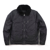 RJ-2 Waxed Canvas 20 Ounce Black Shearling
